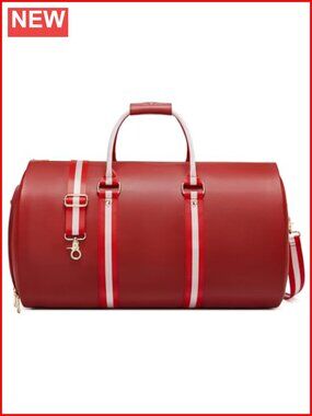 Leather Garment Bag for Travel, Convertible Carry on Duffel Bag Women,